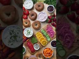 Make a vegan bagel board with me 🥯♥️ #bagels #partyfood #vegan
