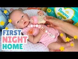 Reborn Baby's First Night Home. Evening Routine With Newborn Baby Oakley.
