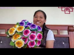 Ramos de ROSAS tejidas a crochet.| Arte en crochet LM.