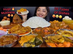 20 DISHES MUKBANG 🥵 MUTTON CURRY, CHICKEN CURRY, EGG CURRY, FISH CURRY, GULAB JAMUN, PRAWNS CURRY