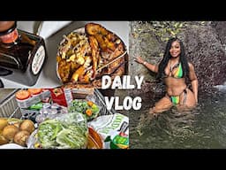 DAILY VLOG- $70,000 Grocery Haul + River in Kingston, Jamaica+ Puppy Date + Braces Pain Update