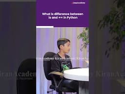 🤨What Is the Difference Between Is and == in Python? | Python is vs ==: A Clear Explanation