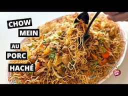CHOW MEIN AU PORC HACHÉ + Nouilles chinoises frites airfryer