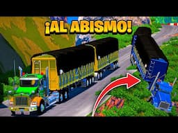¡Camión CON DOBLE REMOLQUE CAE AL VOLADERO!  | American Truck Simulator