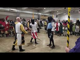 One Round of Fighting between Teams at the Rose Tournament | Rapier and Armored Combat