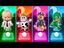 Boss Baby 🆚 Funny Cow Dance 🆚 Paw Patrol 🆚 Catboy Coffin Dance Cover Tiles Hop 😁