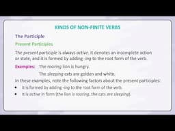 Chapter 11 Verbs: Non- Finite Forms | English Grammar Class 7