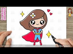 How to Draw a Cute Super Mom | Cute Easy Drawings | Mother's Day Special