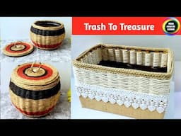 2 Waste Material Craft ideas | 2 DIY Organizers from waste material at home