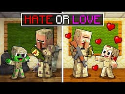 HATE or LOVE Baby Mikey vs Baby JJ MILITARY School in Minecraft (Maizen)