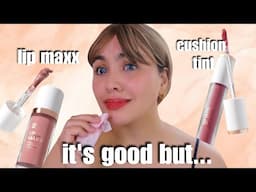 Swatch Review of GRWM Cosmetics Lip Maxx & Cushion Velvet Tint | Miss Bea