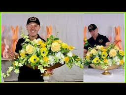 How To Make A Floral Centerpiece ( Easy Steps ) / Flower arrangement Ideas / Ramon At Home