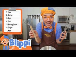 Flour Fun! Blippi Bakes GIANT Pancakes! 🥞🎉 | Kids Cartoons | Party Playtime!