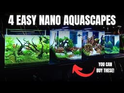 MAKING 4 BEGINNERS AQUASCAPES IN 1 DAY! Low & High Tech