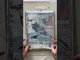 Stunning Gelli Print with Bird Stencil and Layered Texture