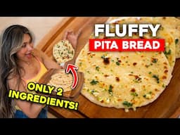 2 INGREDIENT PITA BREAD! Fluffy + Simple and Clean Recipe