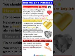 Learn Idioms and Phrases by heart #idioms #phrases