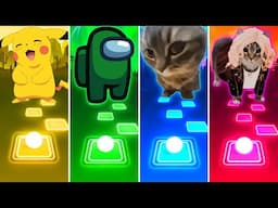 Pikachu vs Among Us vs Chipi Chapa Cat vs Oiiaoiia Cat - Tiles Hop