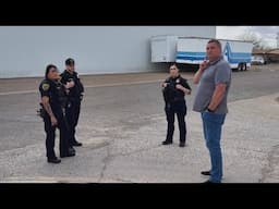 OFFICER ISABEL WALKS UP WITH ATTITUDE!!! TRESPASSED FROM A PUBLIC SIDEWALK, WHAT?!?!