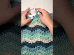 Easy Ripple Stitch Blanket. I’m using ILTY in linen, ocean, sea blue and antique teal. #crochet