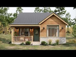 26'x42' (8x13m) Fabulous 2-Bedroom Cabin Design !!! Perfect for a Small Space!