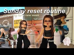 sunday reset routine | community goods matcha, cleaning, pilates | Bloxburg roleplay w/voices