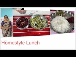 Simple Homestyle Lunch I Tasty Beetroot Chutey,Avarakai Porial and Rice