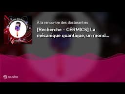 [Recherche - CERMICS] La mécanique quantique, un monde invisible à explorer