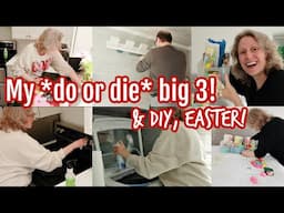 THREE DAILY CHORES that keep me from drowning! Bathroom DIY progress & easter baskets!