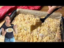 Schneller Rhabarber Streuselkuchen 👌saftig & weich