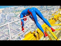 SPIDERMAN CRAZY JUMPS/FALLS #17 (GTA 5 Spider-Man Fails)