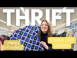 Thrifting for Spring 2025 Trends 🌼 | Fisherman Core, Maxi Skirts, Workwear & More!