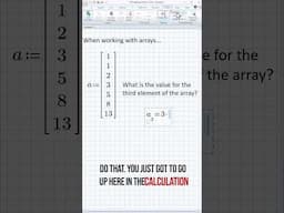 PTC Mathcad - Array Elements and the ORIGIN #patjheffernan