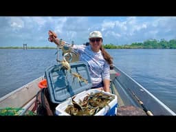 The Crabbing is on FIRE! 100 Louisiana Blue Crabs (Catch and Cook)