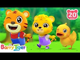 Move Like Animals! 🐒🐔🐛 Wiggle, Flap & Crawl with BarryTiger | Nursery Rhymes & Kids Songs