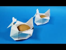 Paper Easter Egg Stand  Origami Rooster