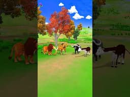 Woolly Mammoth Elephant Bull Vs Wolf Cow Cartoon #cow #shoets #cartoon #3d #shortvideo