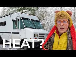 Winter van life  SNOW heating a van Cubic mini woodstove