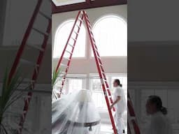 Super tall ceilings and a super tall ladder