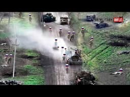 Great destruction!! Ukrainian ATGM fire destroyed Russian tanks convoy on Hrodivka