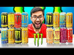 TRYING ALL RARE MONSTER ENERGY DRINKS !