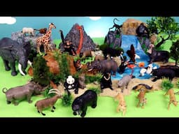 Safari Animal Figurines - Learn Animal Names at the Volcano!