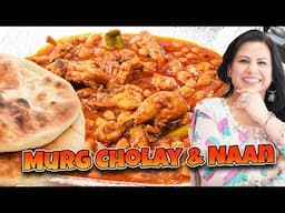 Masaledaar Murgh Chole with Ghar Ke Garma Garam Naan Recipe in Urdu Hindi - RKK