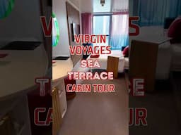 Come tour a Virgin Voyages Sea Terrace cabin with us! #cruise #shorts