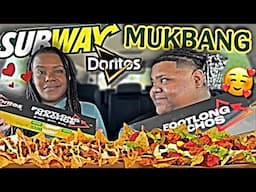 TRYING @subwayofficial NEW FOOTLONG NACHOS| BLAMED @RaeLove100  FOR ME NOT LIKING THEM 🤣|MUKBANG