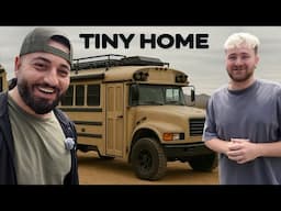 Touring EXPLORING WITH JOSH'S Tiny Home Zombie Bus Conversion!