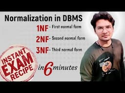 DBMS-38: Normalization in DBMS- Types - 1NF, 2NF and 3NF explain in detail with definition & example