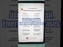 Useful emergency phrases in Spanish 🧑‍⚕️‼️🚨 #spanishphrases #basicspanish