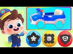 Wheels on the Police Car | Surprise Eggs | Shape Song | Nursery Rhymes & Kids Songs | BabyBus