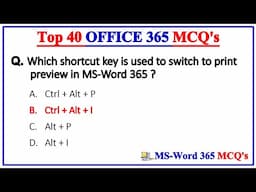 MS Office 365 MCQ | MS Word 365 MCQ Questions and Answers